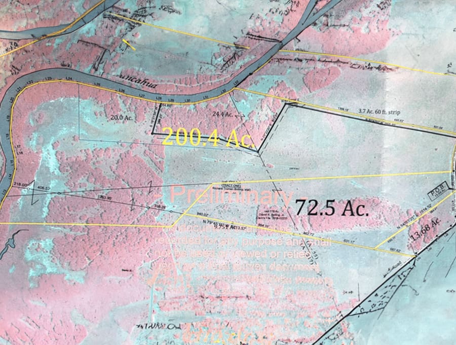 A map of the area around 7 2. 5 ac